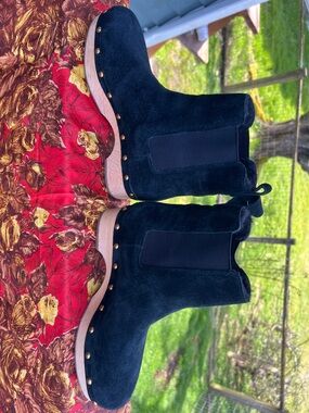 Dr. Scholl's Black Suede Studded Chelsea Booties